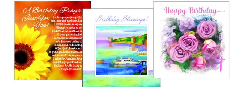 Christian birthday cards floral designs