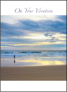 religious vocation card beach scene