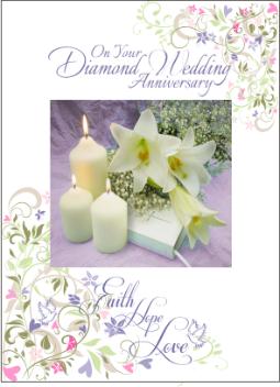 christian diamond wedding card bible and candles