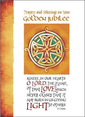 priest golden jubilee card celtic cross design