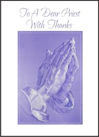 priest thank you card praying hands
